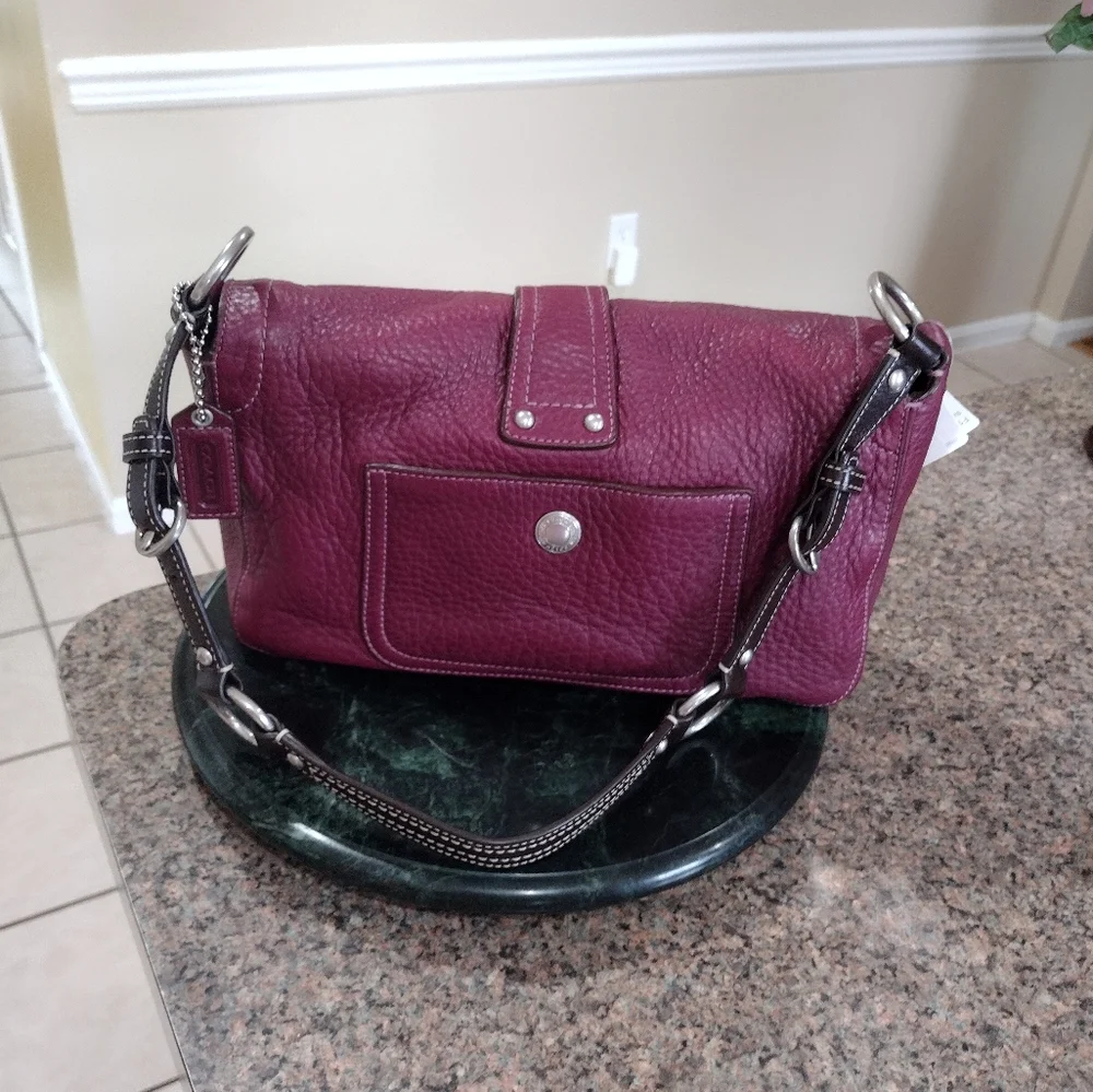 NWT Coach Chelsea Pebbled Leather Medium Shoulder Bag Purse Silver Hardw… - Picture 3 of 17